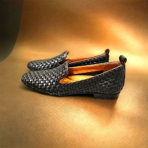 Gentle Souls Black Morgan Women's Textured Leather Loafer Size 7